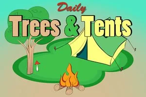 Tägliches Bäume und Zelte